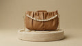 Cat-Ear Handle Pearl Ruched Handbag